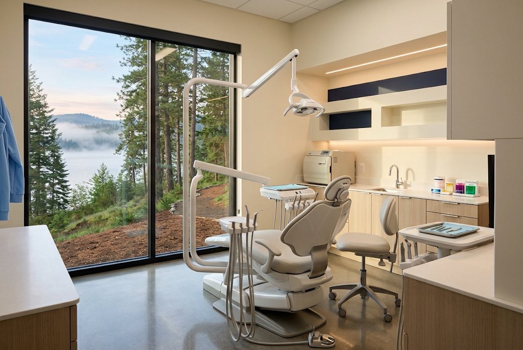 Dental operatory overlooking Lake Coeur d'Alene